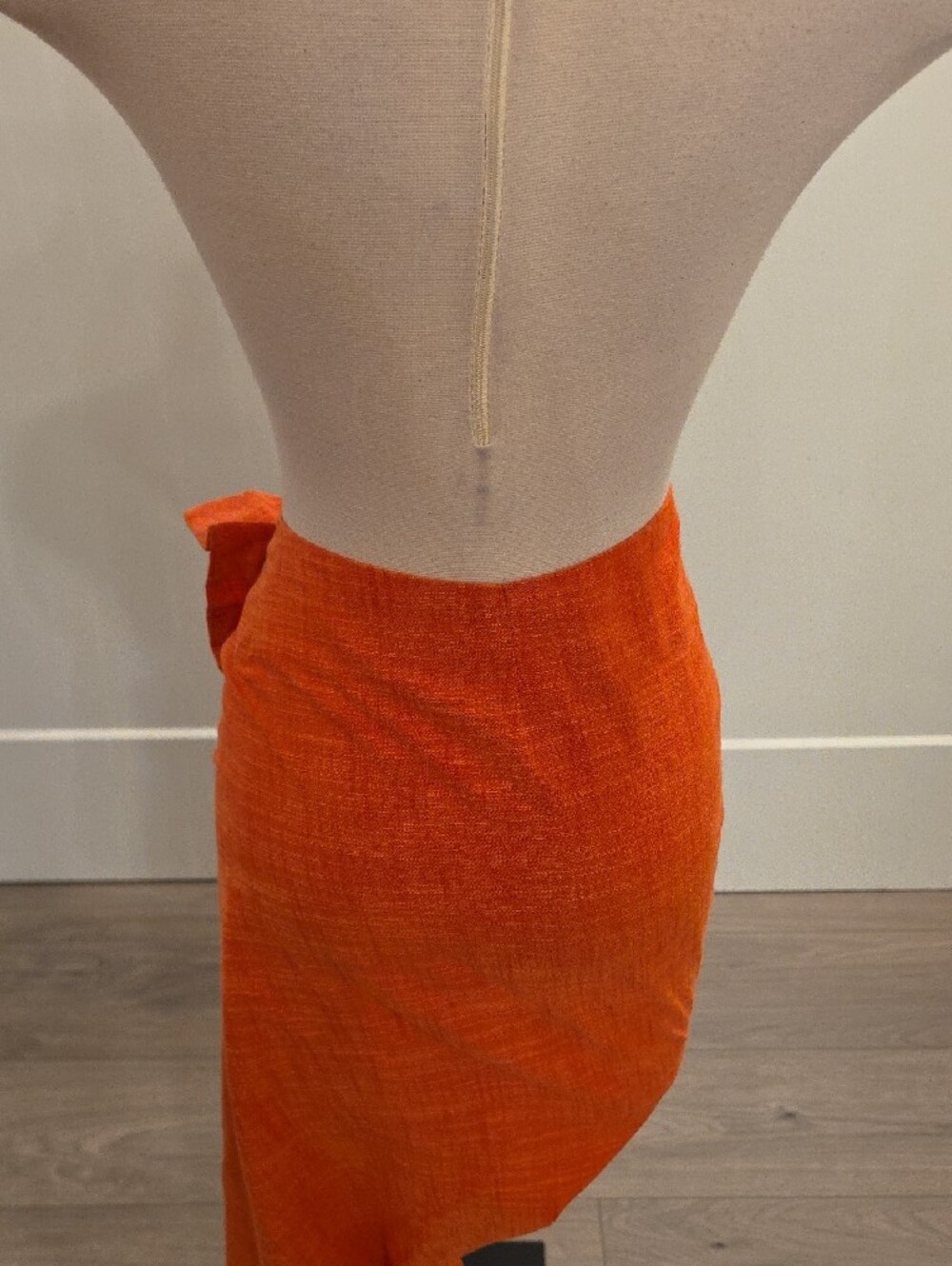 Just Bee Queen Ruched Asymmetric High-Low Skirt in Orange size XS like new - Picture 5 of 8